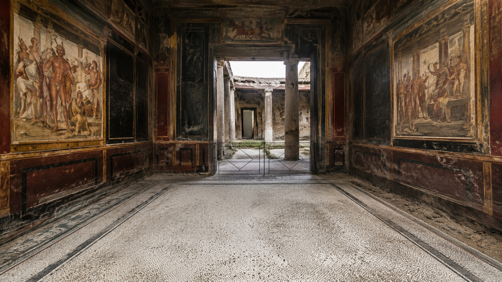 Sala de banquetes encontrada em Pompeia