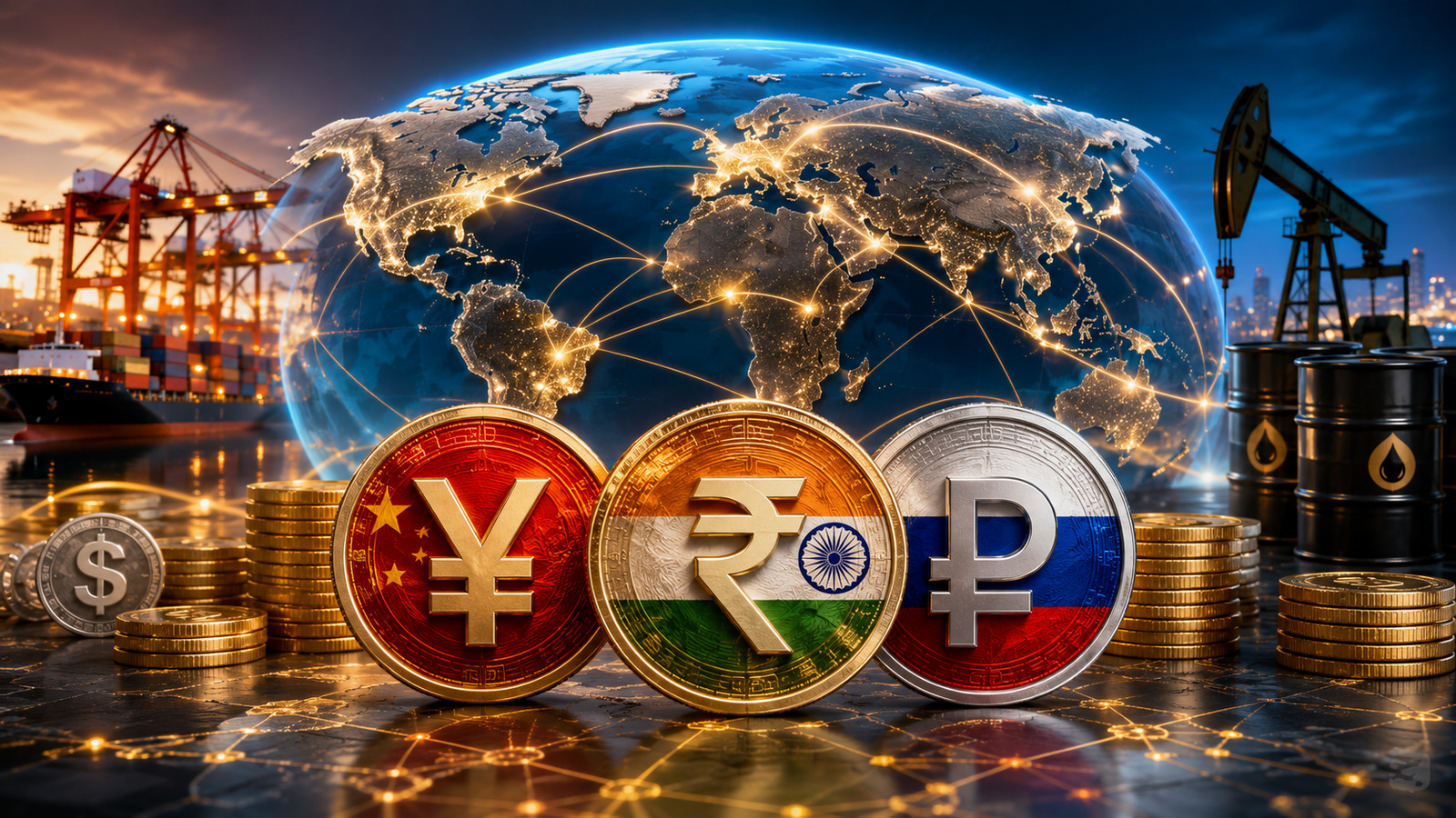 Yuan, rúpia e rublo ganham força, e mais de 80 países se unem para reduzir a dependência do dólar nas trocas internacionais