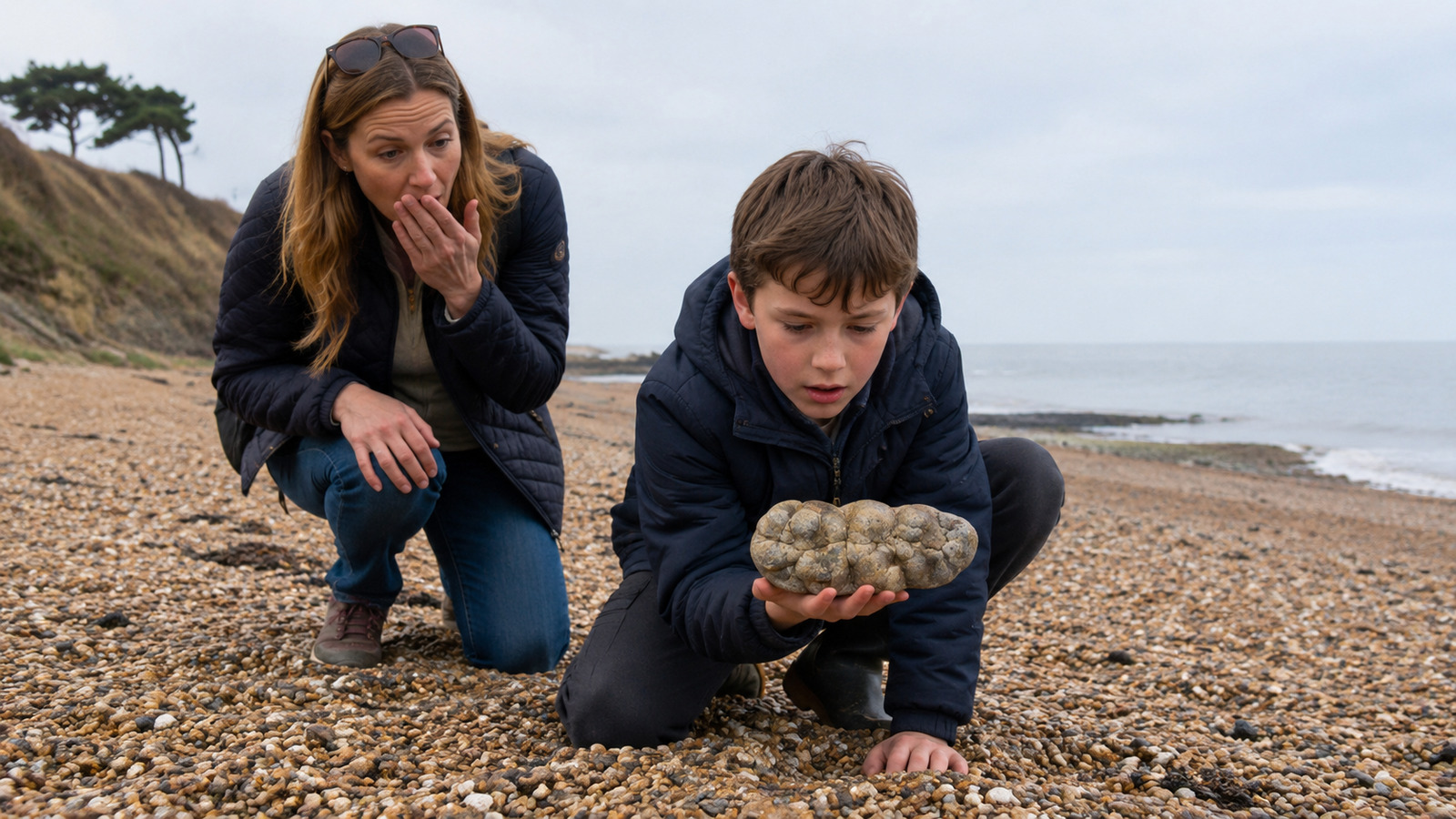 Era uma caminhada comum, mas menino de 11 anos e sua mãe encontram em praia inglesa molar de espécie extinta aparentada ao elefante-africano, datado de 1,8 milhão de anos