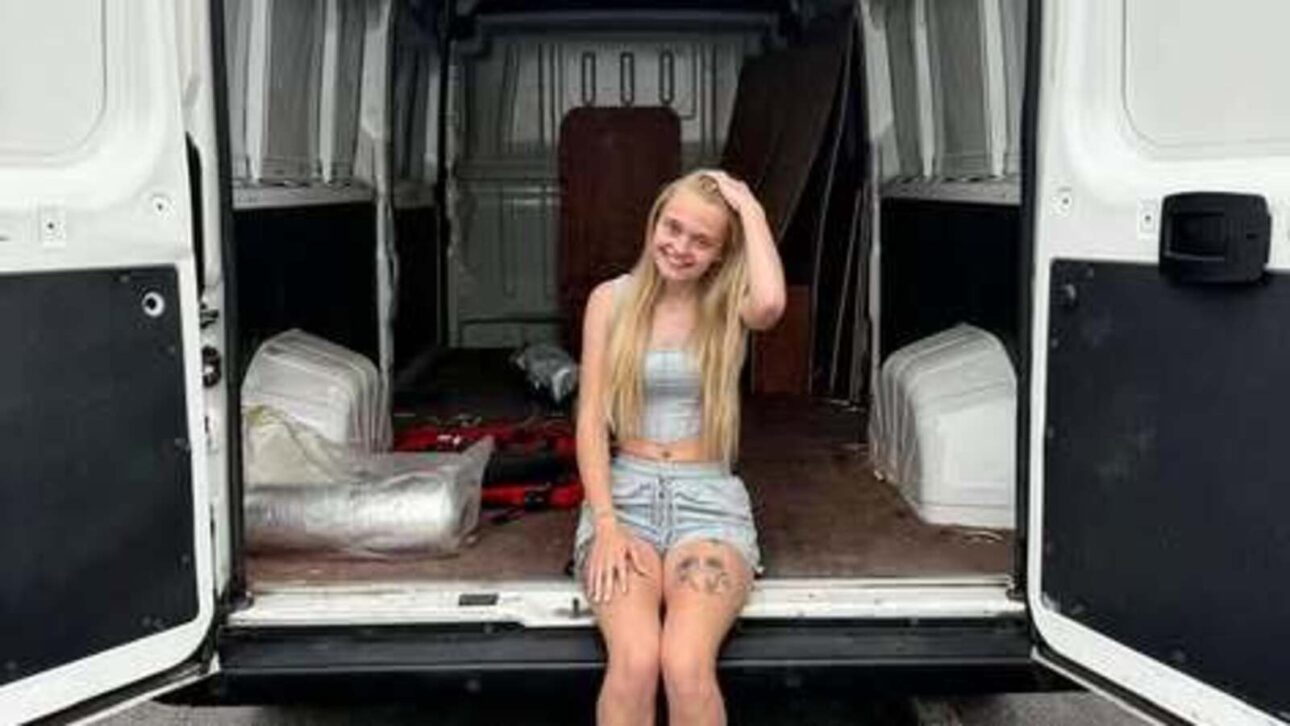 Young woman sells house to live in a Van