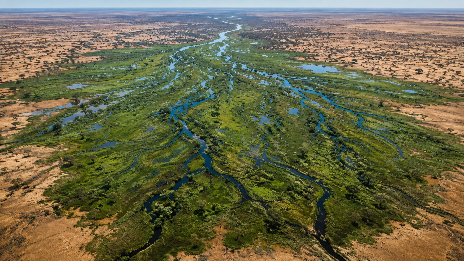 Okavango, o rio que desaparece no meio do deserto, não chega ao oceano e transforma areia seca em vida na África