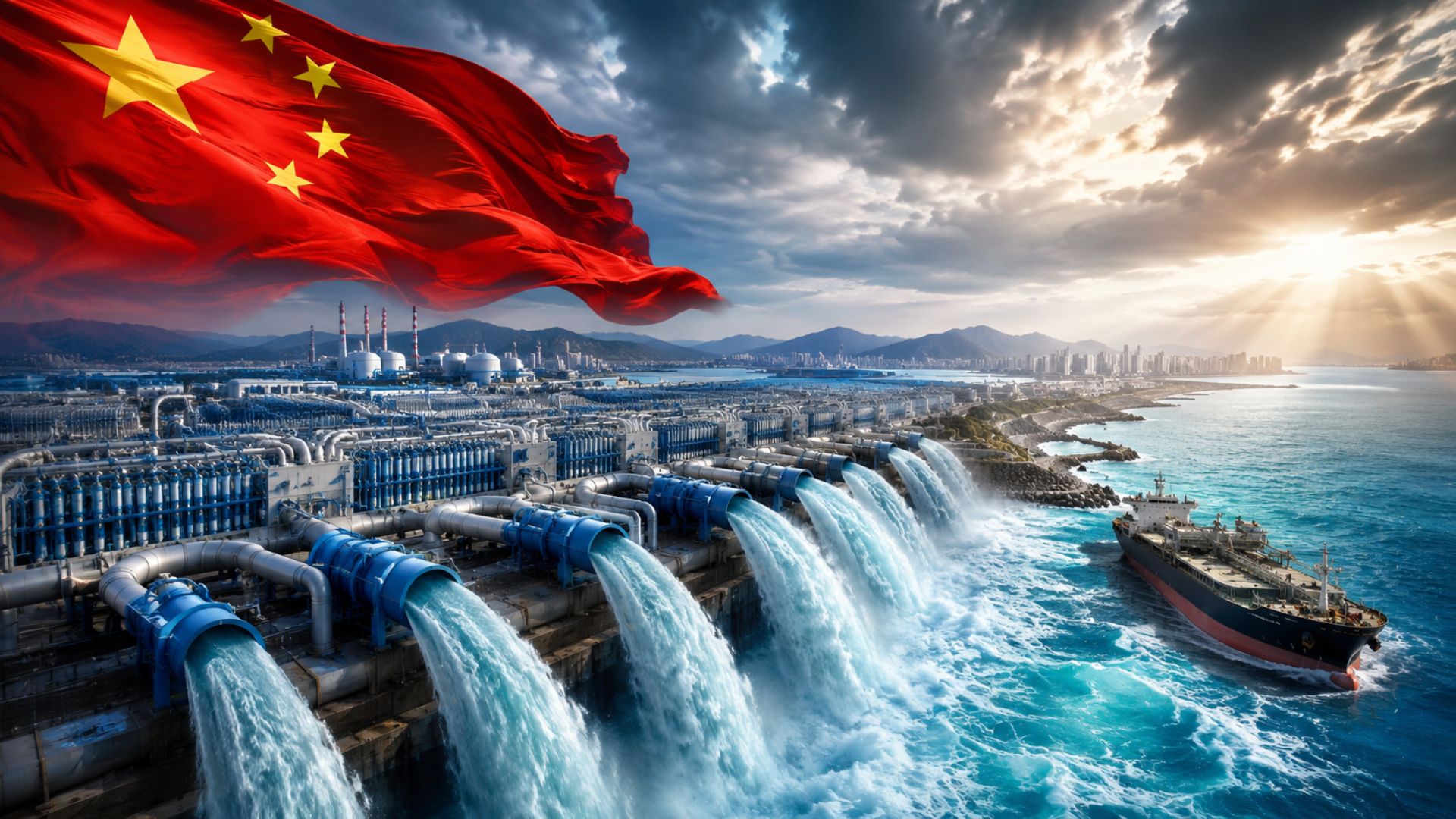 A China tem 167 projetos de dessalinização que transformam água do mar em água doce para abastecer a indústria e ilhas sem água; veja os números e desafios.
