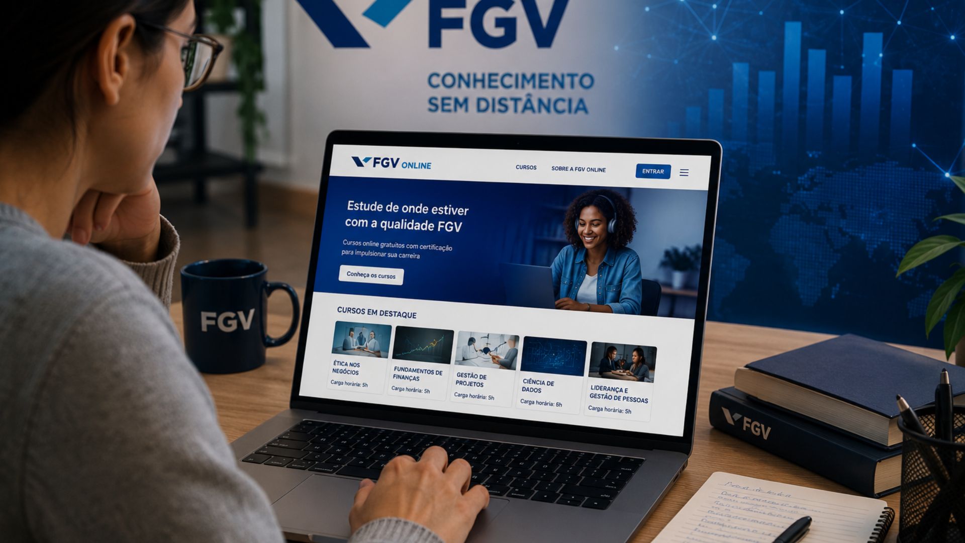 A FGV liberou 216 cursos gratuitos com certificado e acesso imediato, sem processo seletivo, em áreas do mercado de trabalho até a Inteligência Artificial.