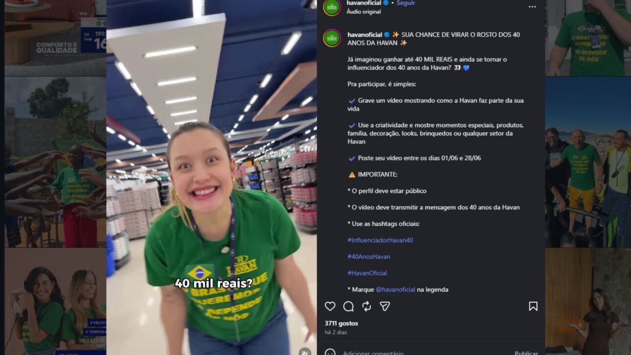 A Havan, de Luciano Hang, oferece contrato de R$ 40 mil pelo melhor vídeo dos seus 40 anos, em concurso nacional de influenciadores no Instagram e no TikTok.