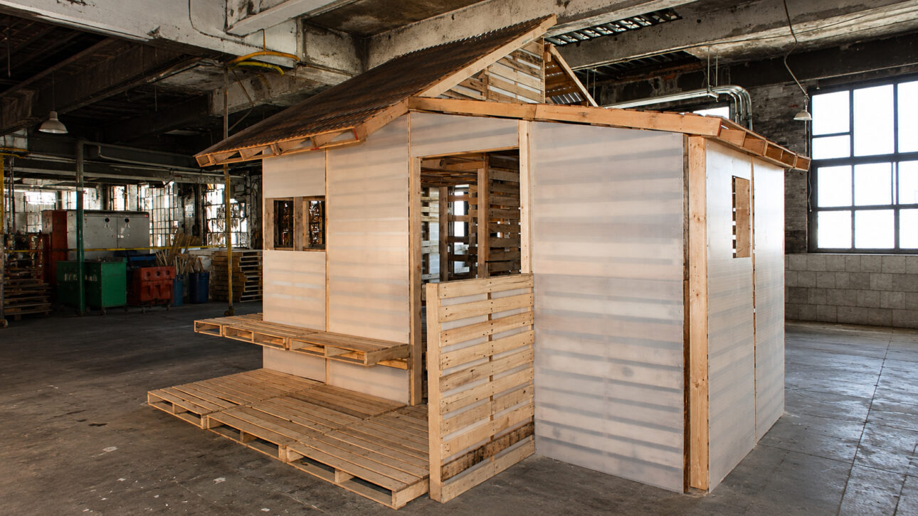 The Pallet House was conceived as temporary housing