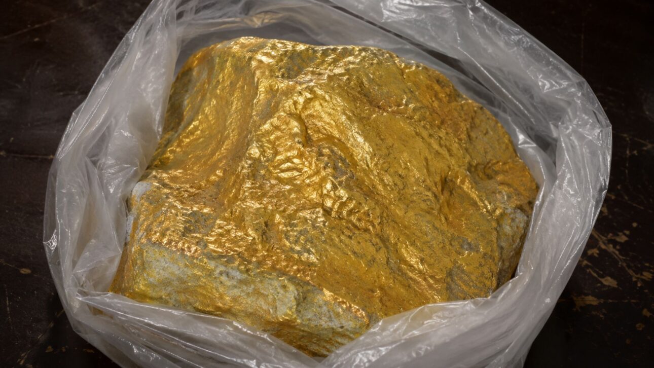 Vídeo em Oiapoque mostrou suposta pepita de ouro gigante, mas era pedra pintada: o garimpeiro vindo da Guiana Francesa expôs sozinho o achado falso.