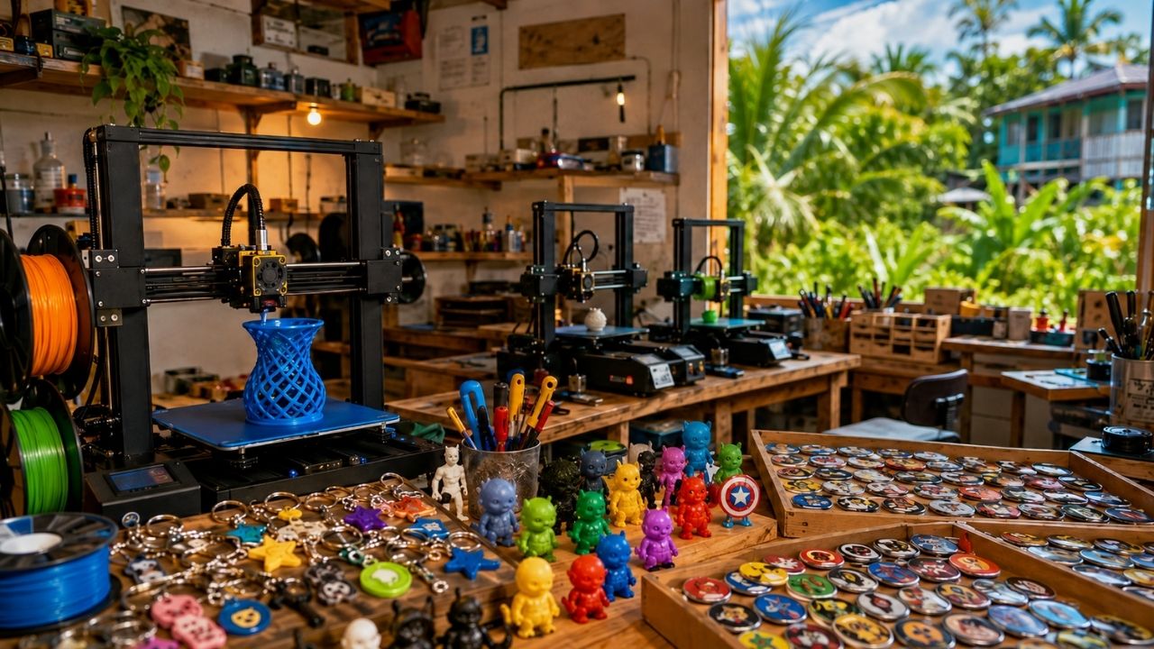 Adolescentes de 12 e 13 anos deixam jogos de lado em Manaus e criam negócio com impressão 3D; dupla vende chaveiros, personagens e 800 bottons para a escola enquanto sonha abrir loja (4)