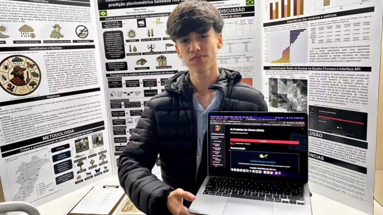 - Raul presentando su proyecto en la mayor feria de ciencia y tecnología de América Latina/Imagen: Archivo personal