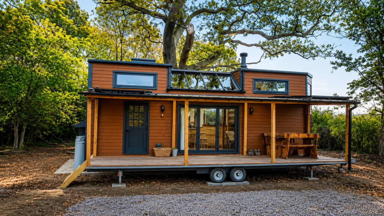 Após o divórcio, Clare passou quatro anos construindo uma quitinete pensada para ser muito mais do que uma casa pequena.