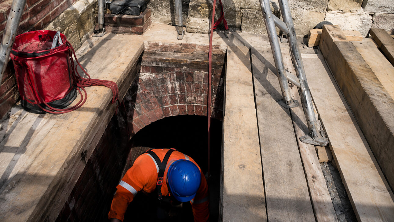 The teams also found parts of tracks repurposed as support for the ceiling.