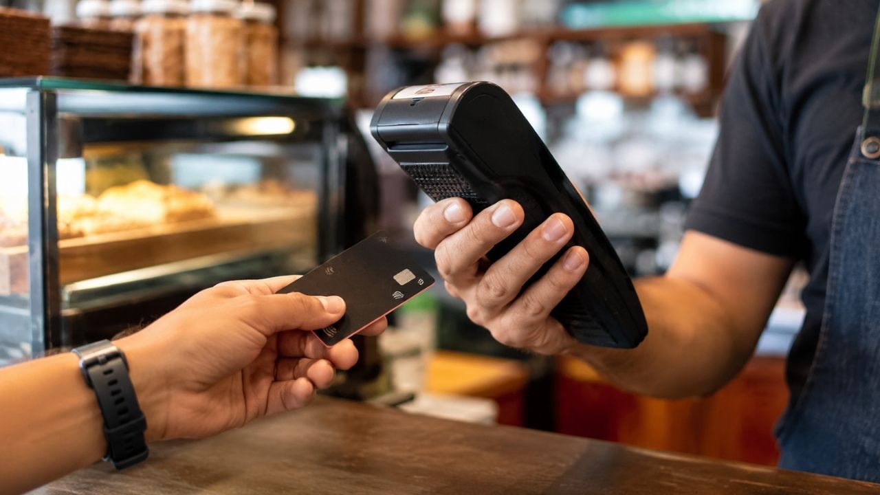 contactless card requires attention on the card machine in small purchases; notifications and bank app help verify payments.