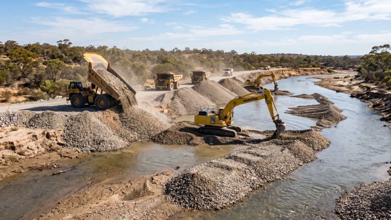 Australia usa reposición de grava en ríos del Murray-Darling
