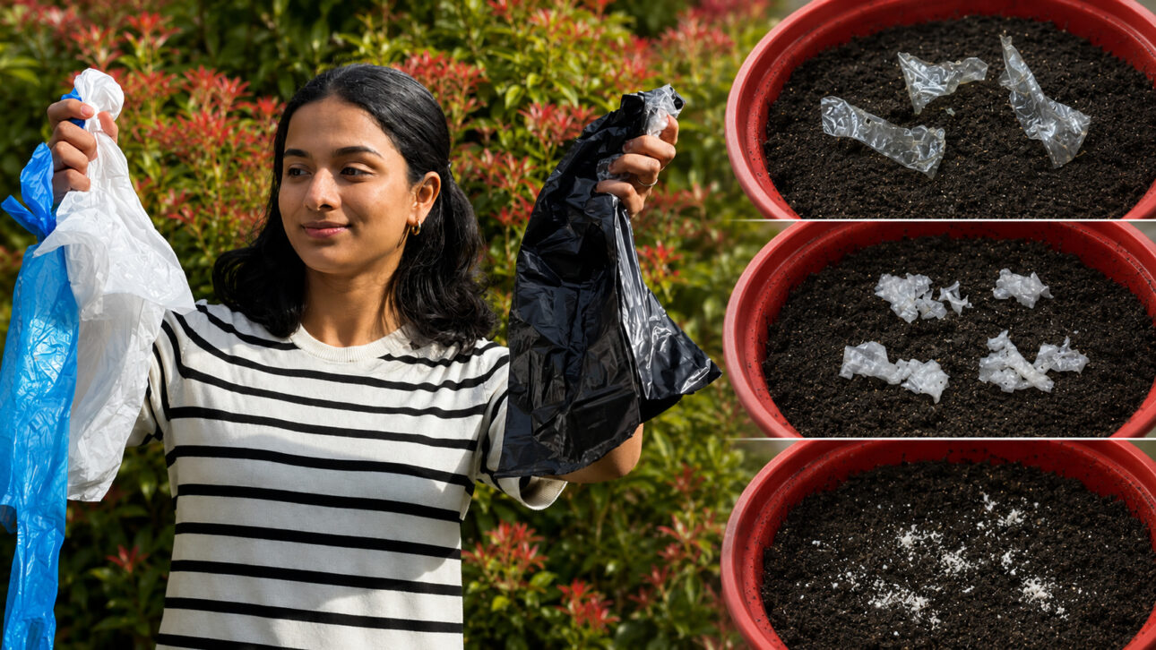 Estudiante irlandesa crea plástico biodegradable que libera enzimas para ayudar a degradar microplásticos y gana premio ambiental europeo.