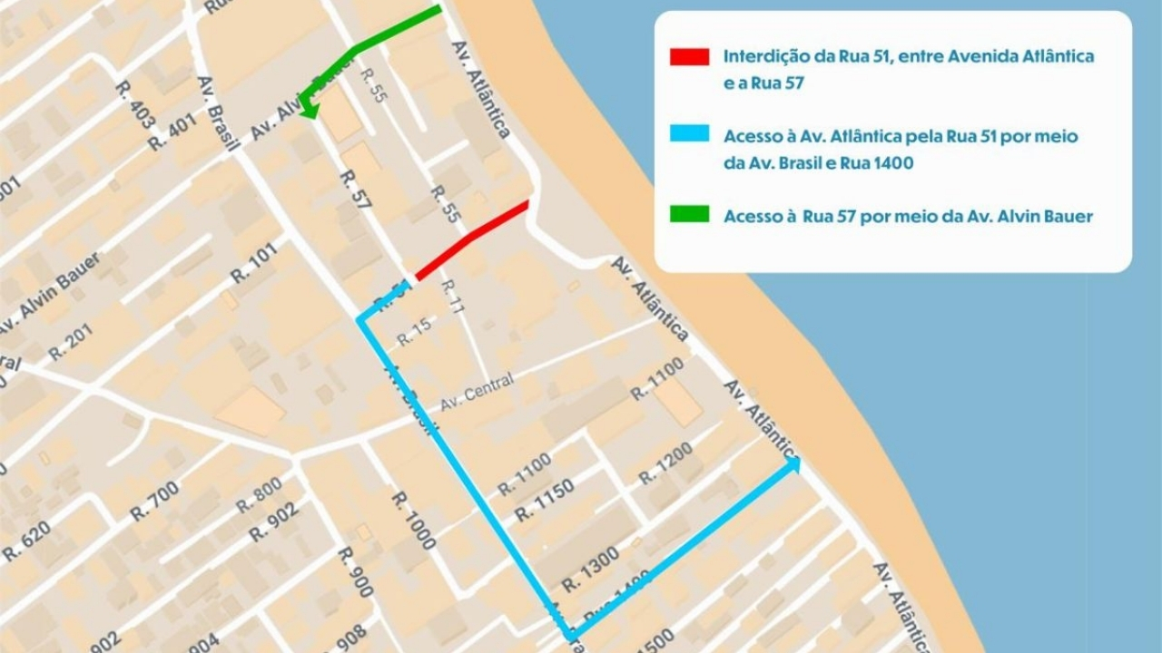 Balneário Camboriú advances in macro-drainage against flooding in Central Beach, with Avenida Atlântica affected for 30 days.
