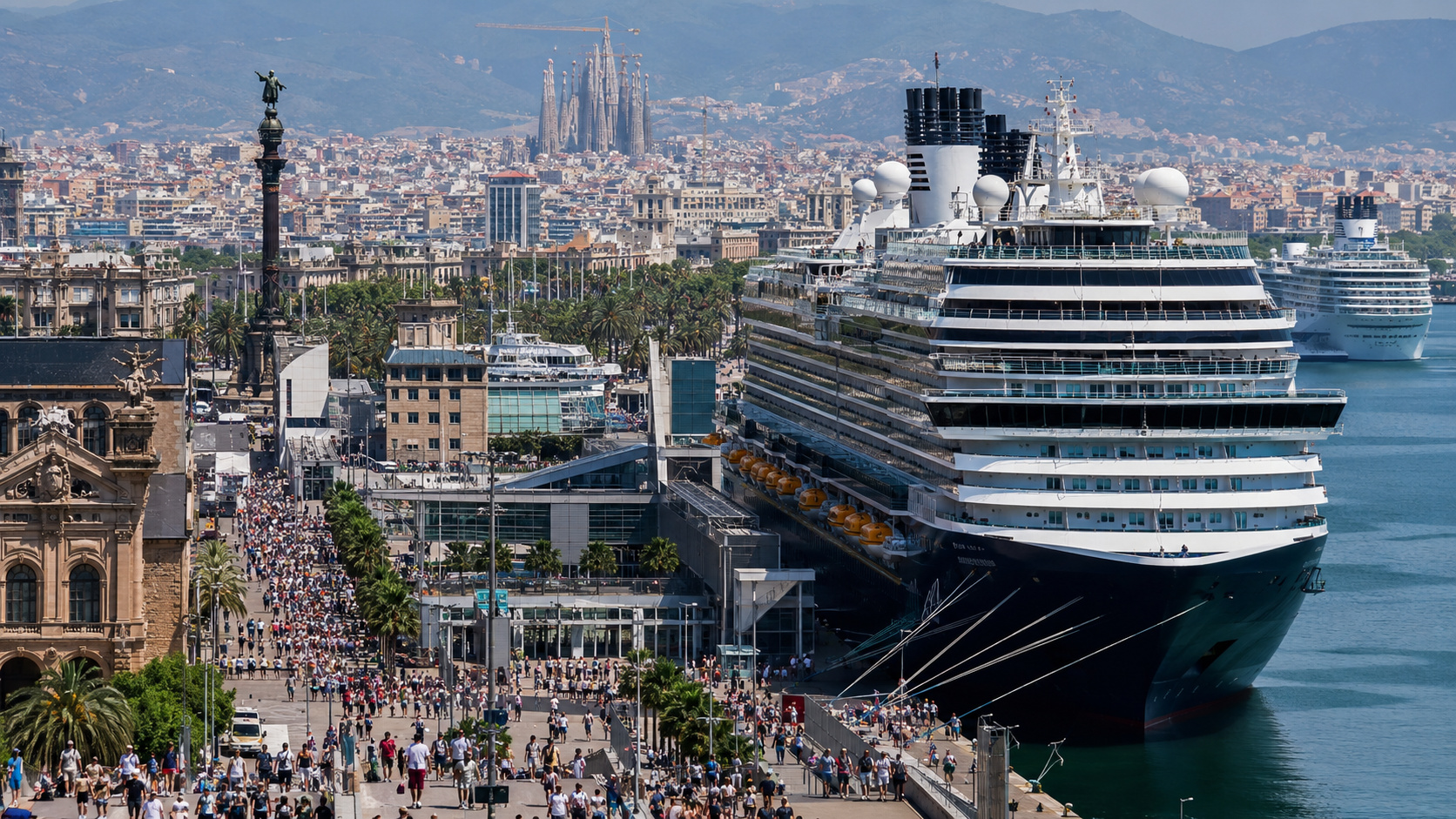 Barcelona vai cortar terminais de cruzeiro de 7 para 5 após pressão de moradores, protestos e multidões