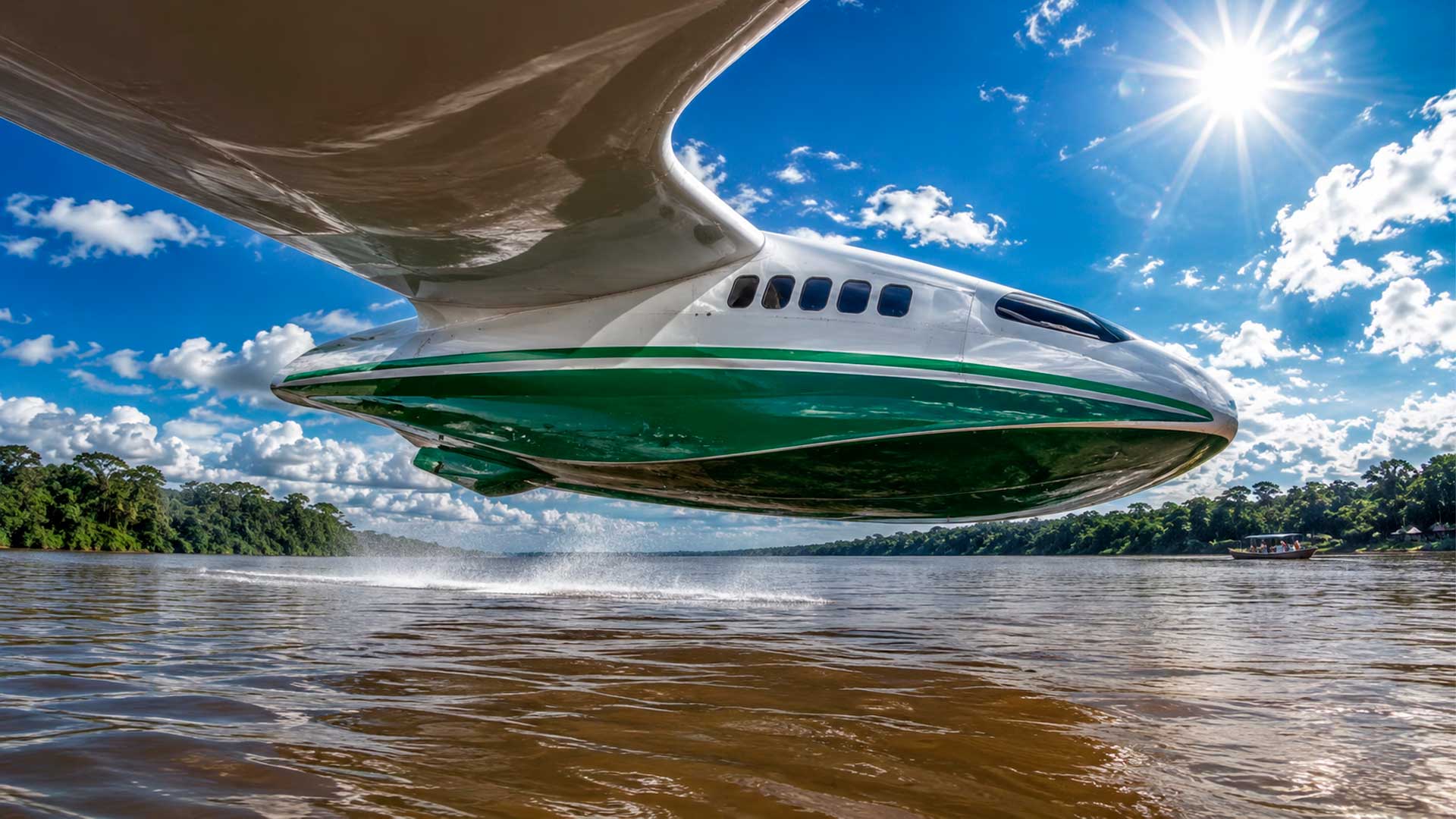 Barco voador brasileiro é desenvolvido para reduzir o tempo de viagens fluviais e melhorar a mobilidade em rotas da Amazônia