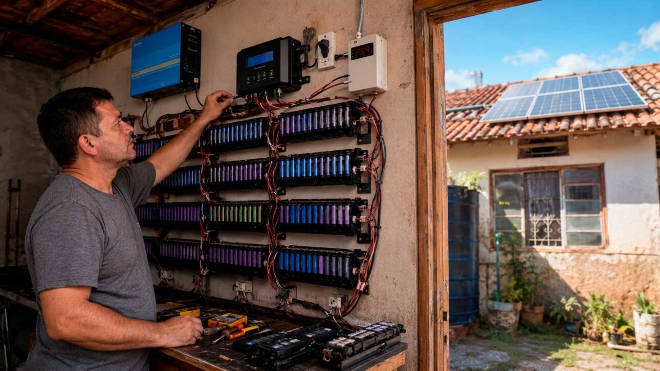 Baterias de notebook viram banco de energia para sistema solar