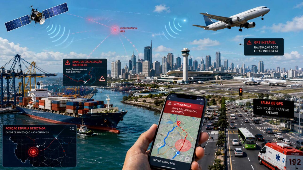 Bloqueio de GPS e spoofing afetam aviões, navios e serviços urbanos