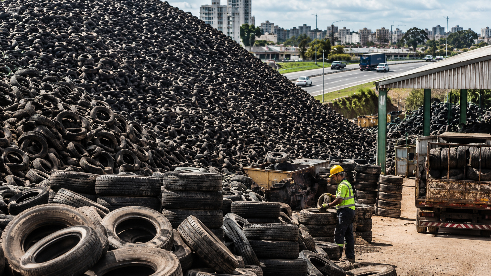 Brasil encaminhou 384.391 toneladas de pneus usados em 2025