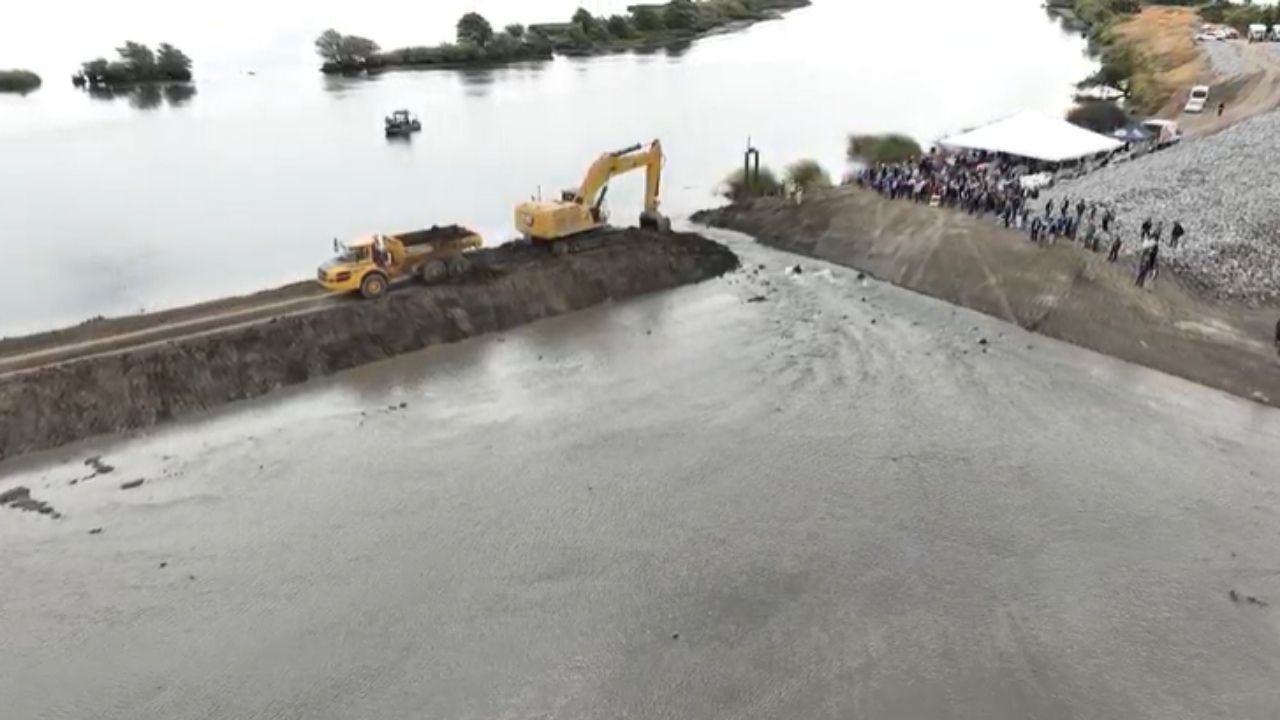 Dike at Lookout Slough allowed tide to return, restored wetlands and enhanced flood protection in the Central Valley.