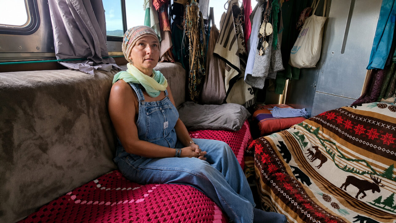 Cama, cocina, baño y trabajo en el mismo ambiente