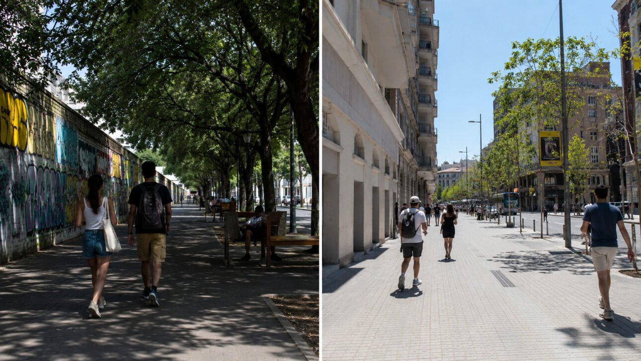Thermal walks show the heat in the place where people pass