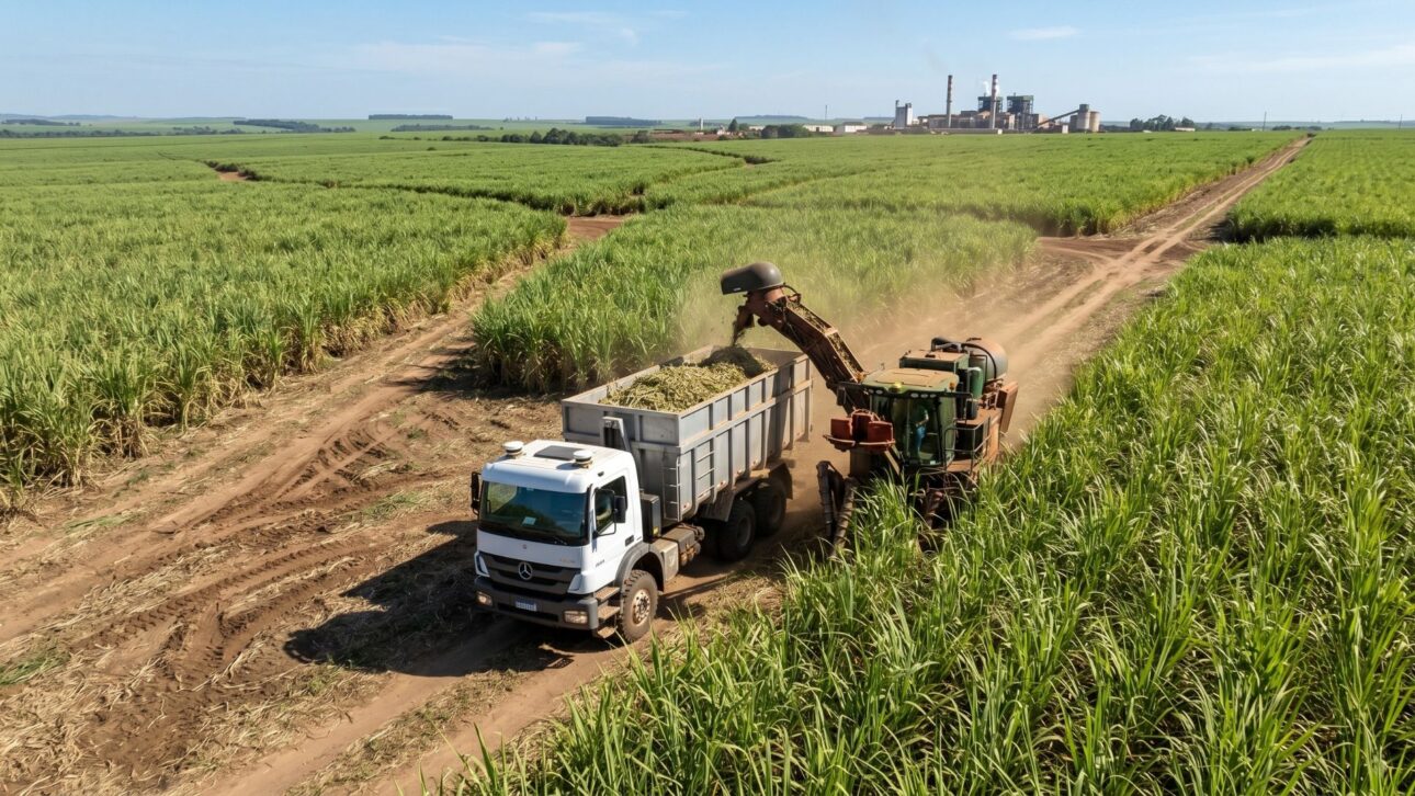 Autonomous cane truck carries up to 20 tons within the farm, replaces tractors in transshipment and works in the middle of the cane field without a driver controlling every meter of the operation