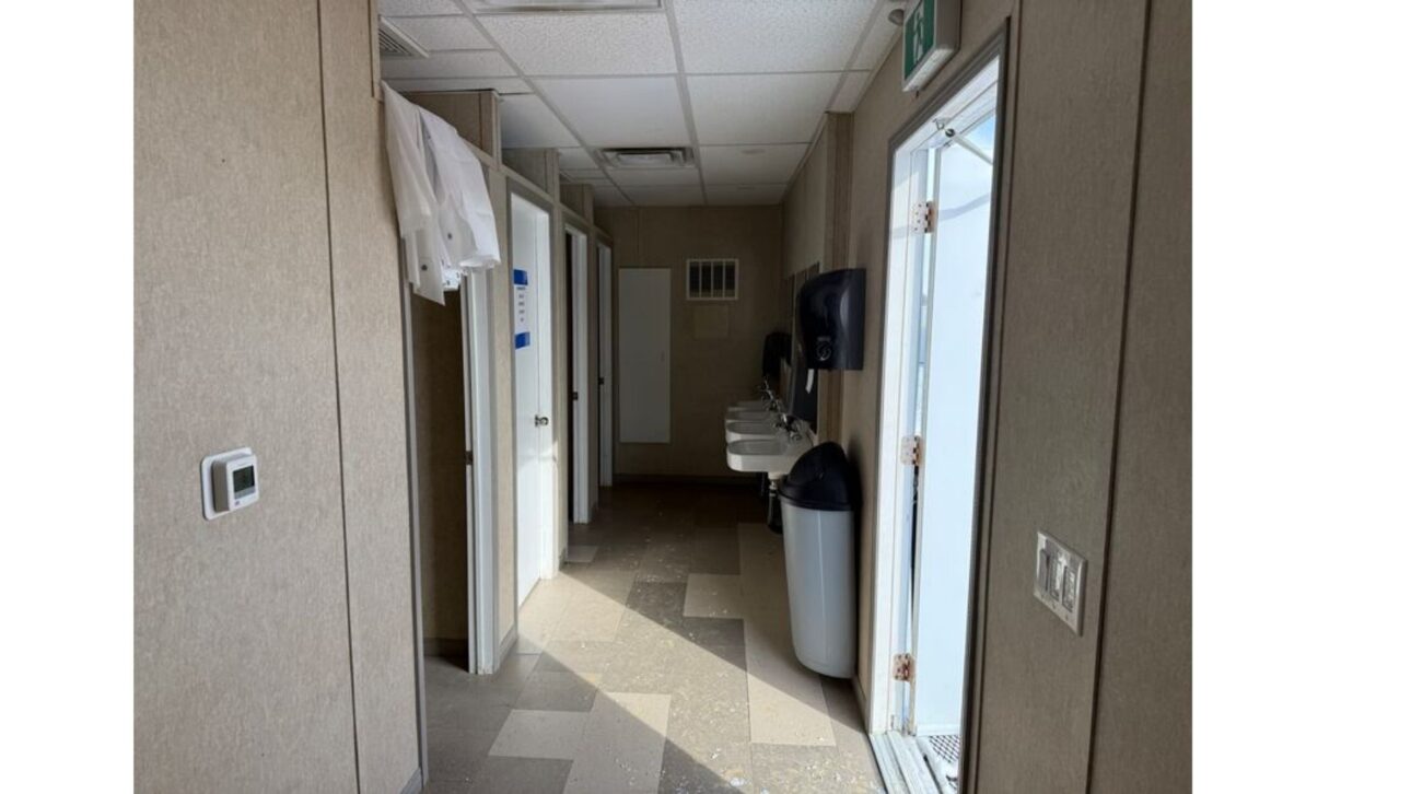 The shared sanitary facilities, including showers, are also located in a trailer. (Jack Sutton/CBC)