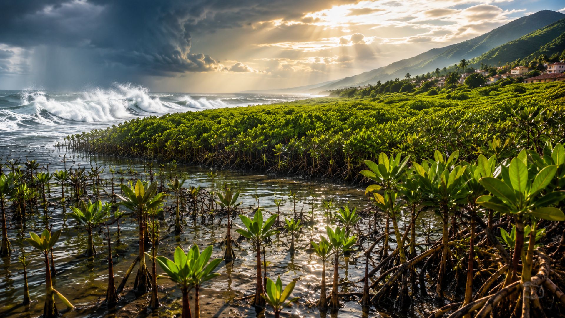 Estudo mostra os manguezais voltando a crescer após décadas de destruição, armazenando carbono, protegendo litorais de tsunamis, com mangues mais densos.