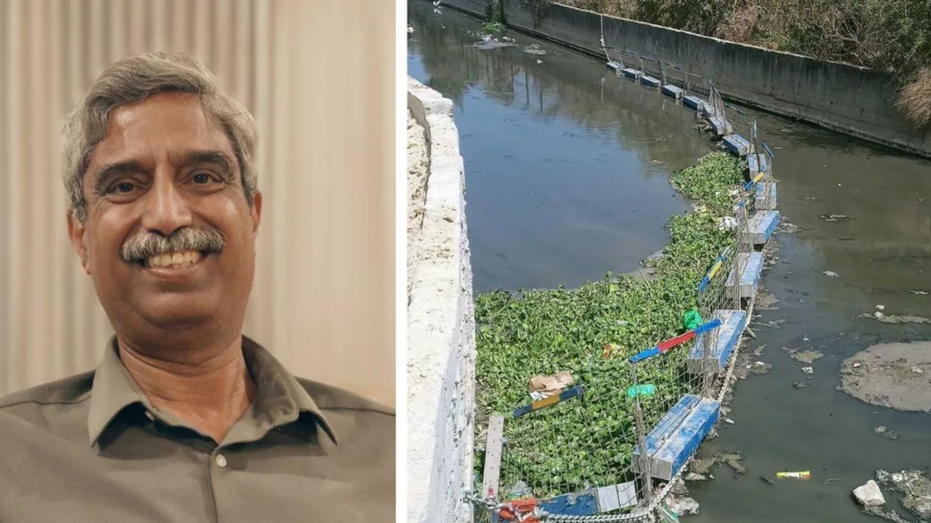 Capitão da marinha mercante criou uma barreira flutuante que tirou 20 mil toneladas de lixo dos rios de Chennai, na Índia, e barra o plástico antes do oceano.