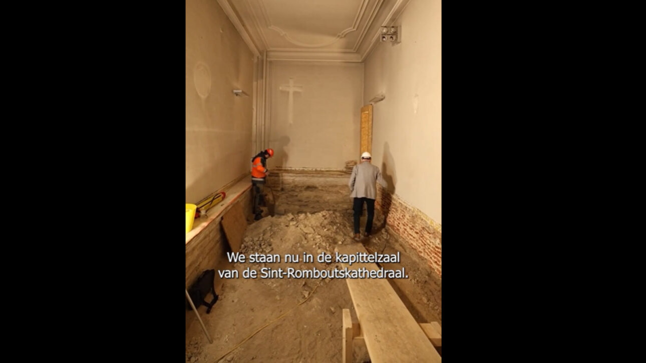 Remains of an underground church discovered under cathedral in Belgium