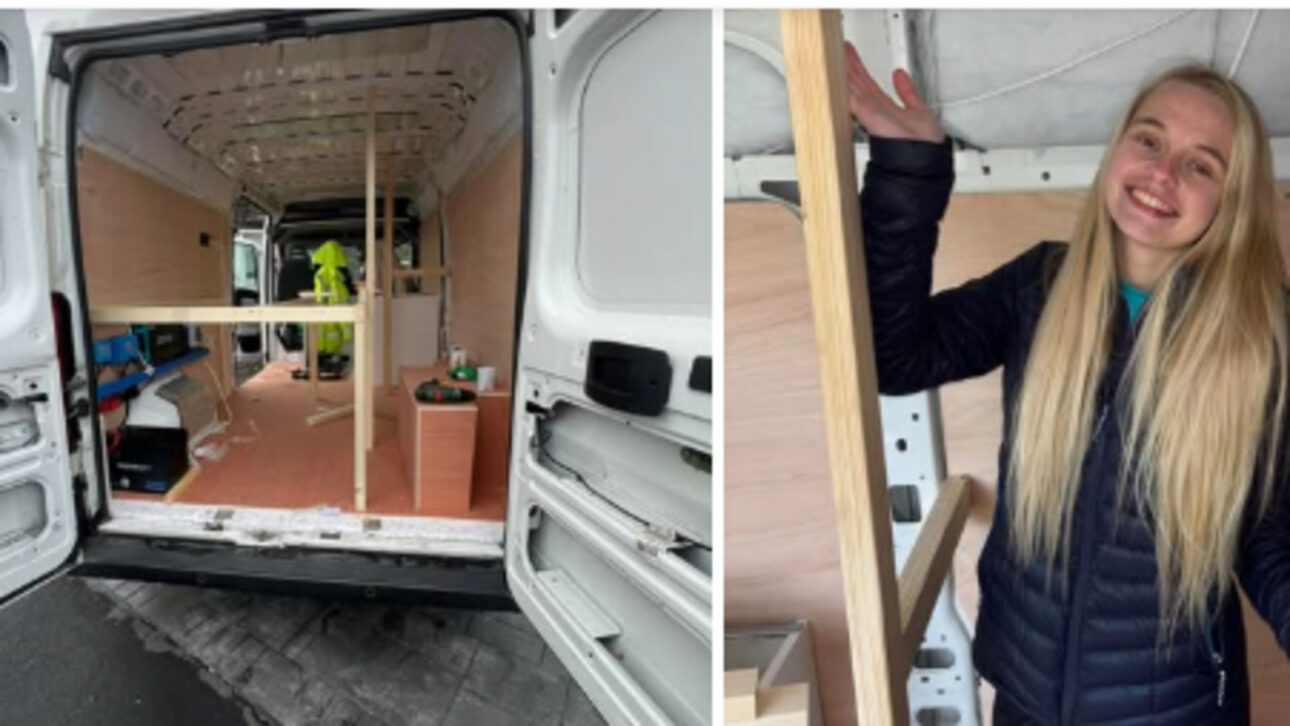 Young woman sells house to live in a Van