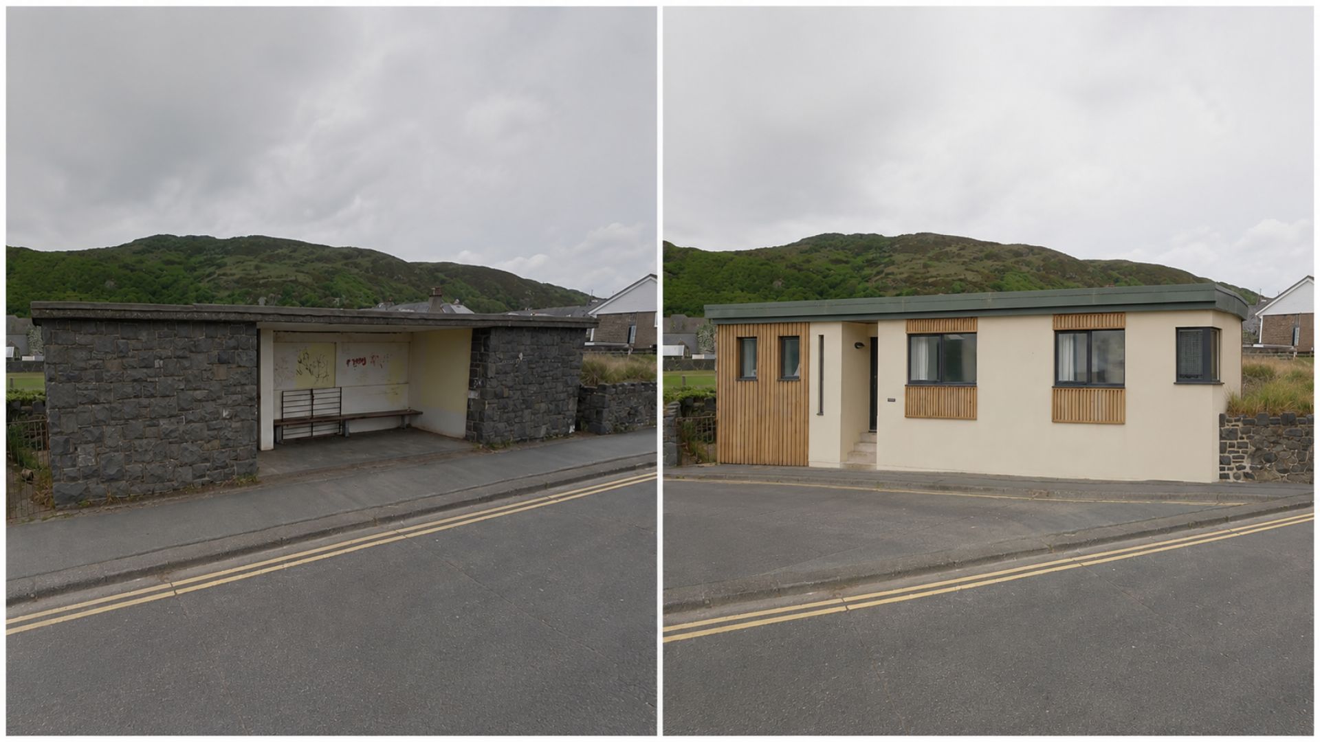 De leilão às cegas a casa à beira-mar: banheiro público transformado em casa após reforma de imóvel de uma década vira imóvel inusitado em Barmouth.
