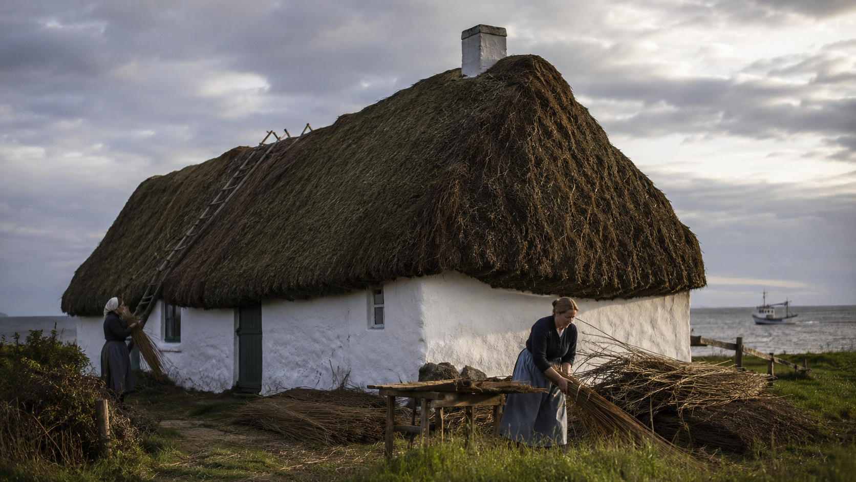 Casas com algas em Læsø mostram como a falta de madeira virou uma solução de moradia na Dinamarca