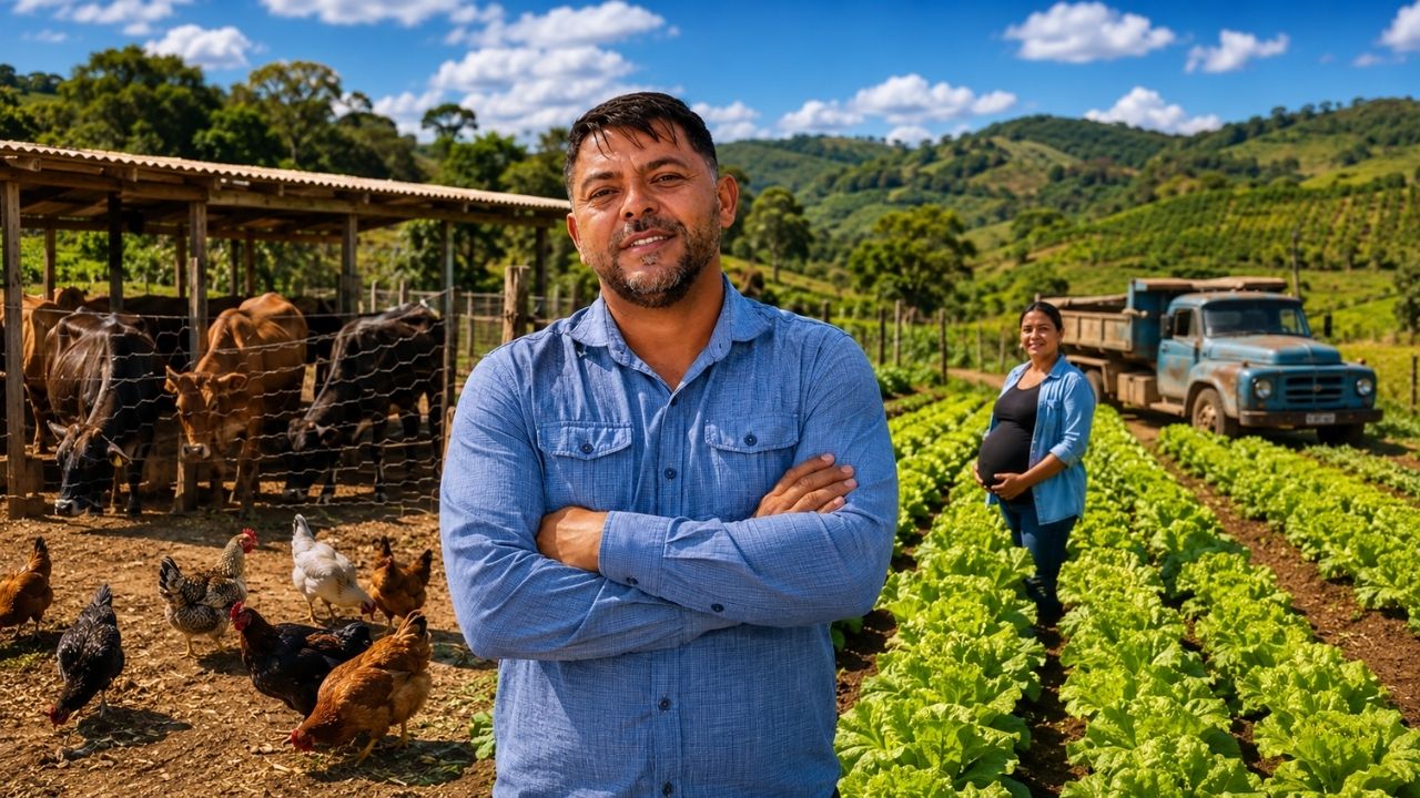 Ceará troca Fortaleza pela vida no campo em Minas Gerais, chega com esposa grávida em caminhão velho e transforma entulho em horta com 10 mil pés de alface sem querer voltar para a (3)