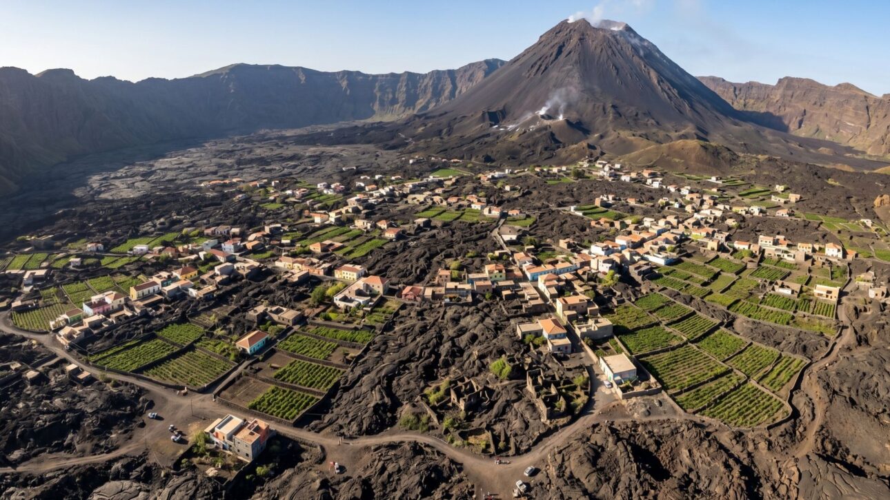 Around 700 residents live inside the crater of an active volcano in Cape Verde