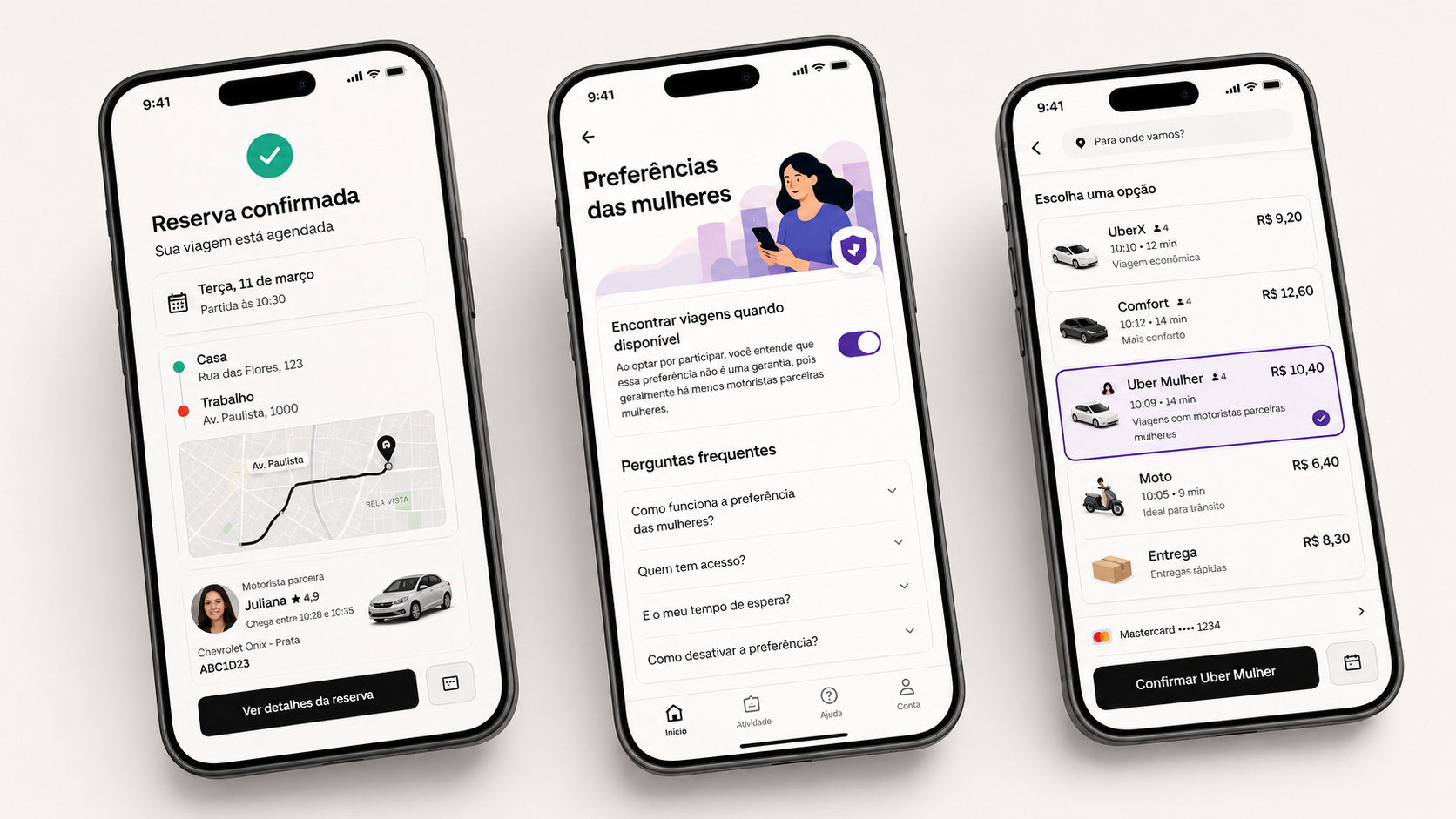 Uber Mulher chega a todo o Brasil e muda a forma de pedir corridas: passageiras agora podem escolher motoristas mulheres, agendar viagens e ativar preferência automática no aplicativo