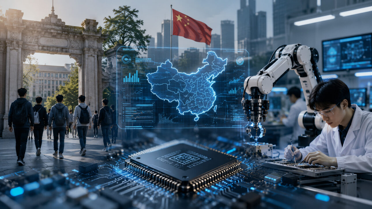 China eliminou 12,2 mil cursos universitários em quatro anos, abriu 10,2 mil novos programas e aposta em IA, robótica e semicondutores.