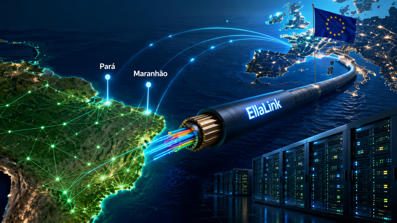 União Europeia surpreende o mundo e anuncia investimento de R$ 1,5 bilhão no Brasil para expandir o cabo submarino EllaLink até Pará e Maranhão e reduzir a dependência digital das rotas que passam pelos EUA