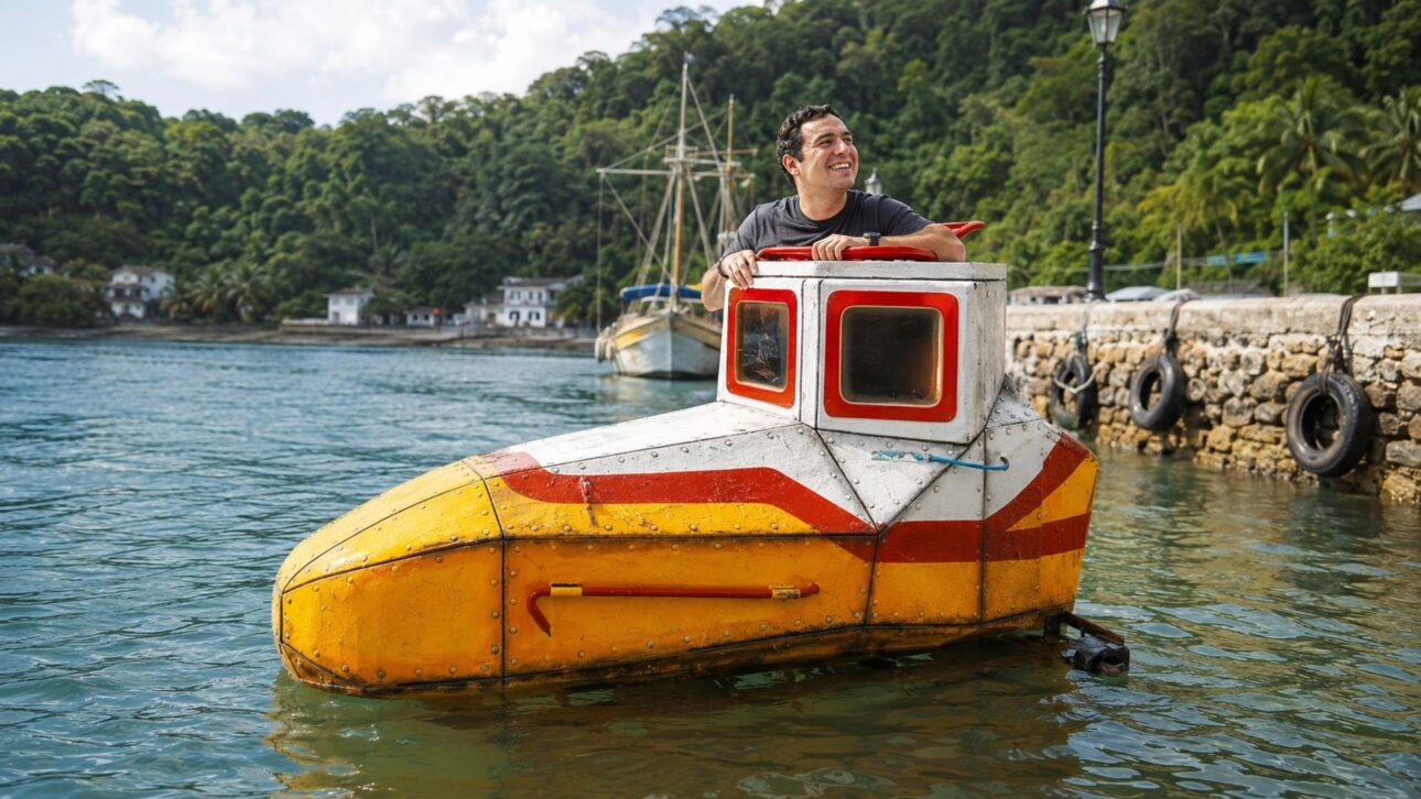 Iberê Thenório, do Manual do Mundo, passou 4 anos construindo um submarino caseiro de fibra de vidro e mergulhou com ele no fundo do mar em Paraty.