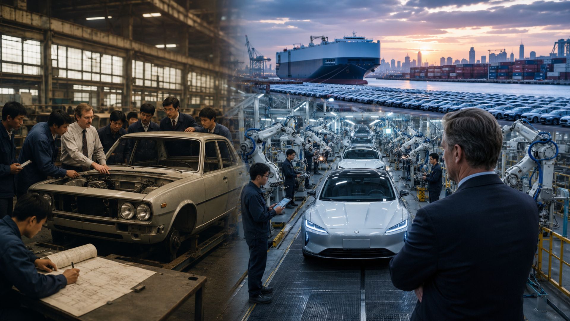 A Alemanha ensinou os chineses a fazer carros em joint ventures e hoje sofre um choque chinês que ameaça a indústria alemã, dependente da China.