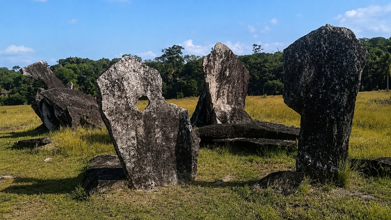In the Solstice Archaeological Park, in Calçoene, granite blocks are part of the set of 127 rocks associated with the so-called Amazon Stonehenge, a site that intrigues researchers for its possible relation to indigenous solar observations.