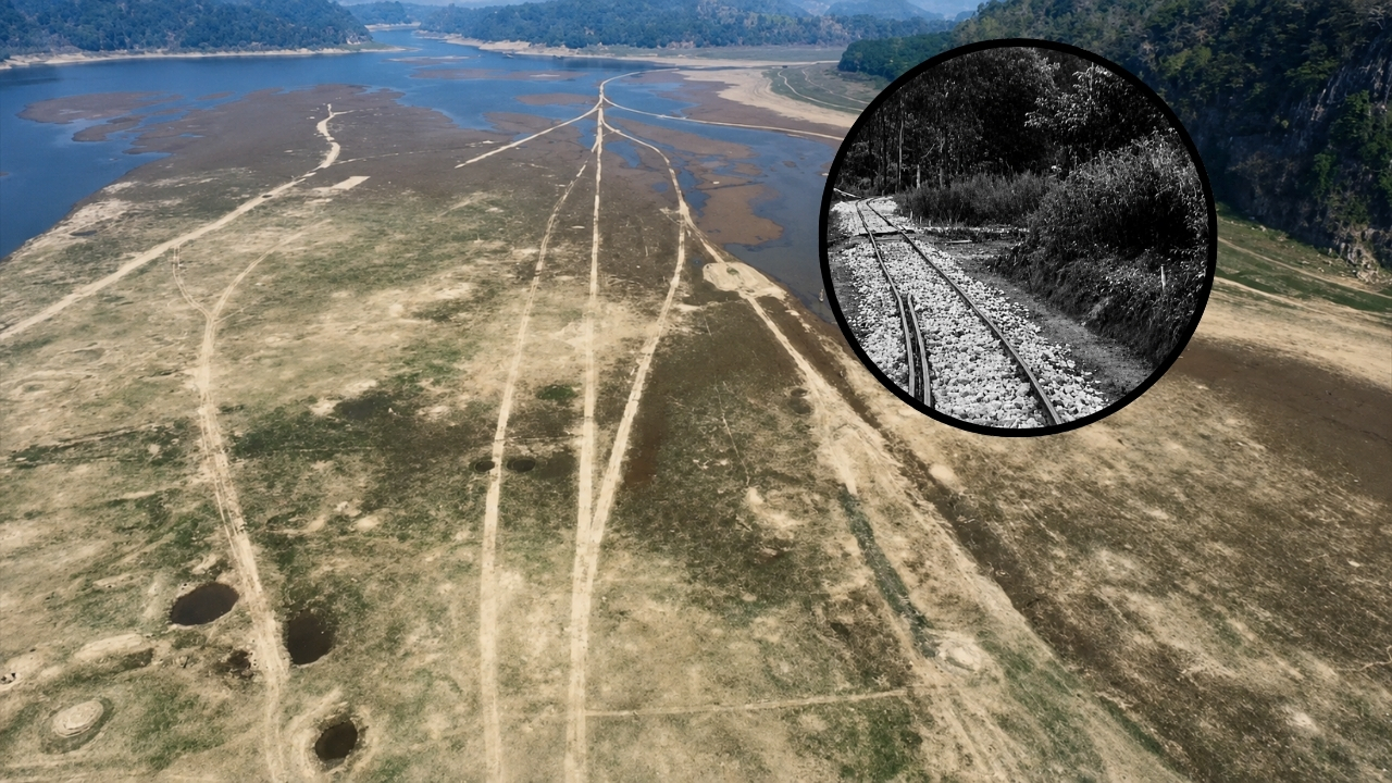 Reservatório baixa na Tailândia e faz reaparecer estação da “Ferrovia da Morte” que ficou mais de 40 anos escondida sob a água, ligada à rota construída na Segunda Guerra por prisioneiros aliados e trabalhadores asiáticos