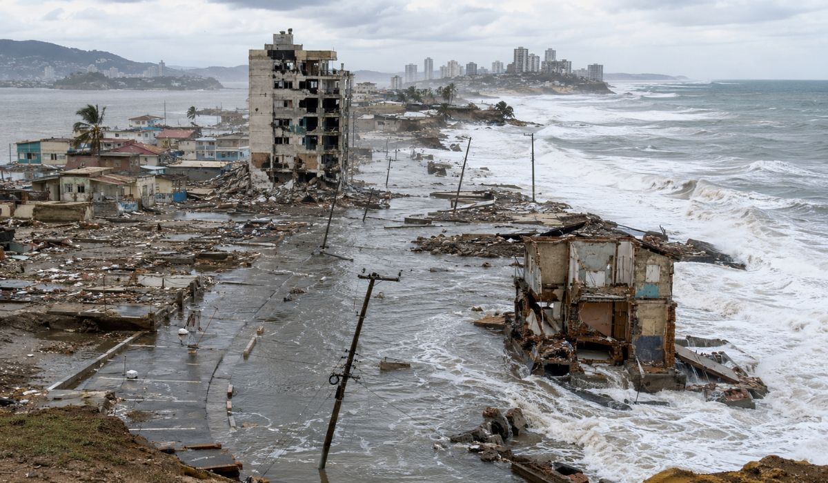Erosão costeira avança na América Latina, ameaça praias, casas e modos de vida e expõe riscos do avanço do mar em áreas ocupadas no litoral. (Imagem: Ilustrativa)