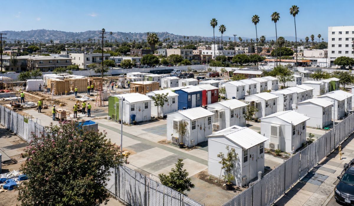 Los Angeles ergue 51 microcasas em East Hollywood para abrigar sem-teto e testar novo modelo contra a crise habitacional em área urbana. (Imagem: Ilustrativa)