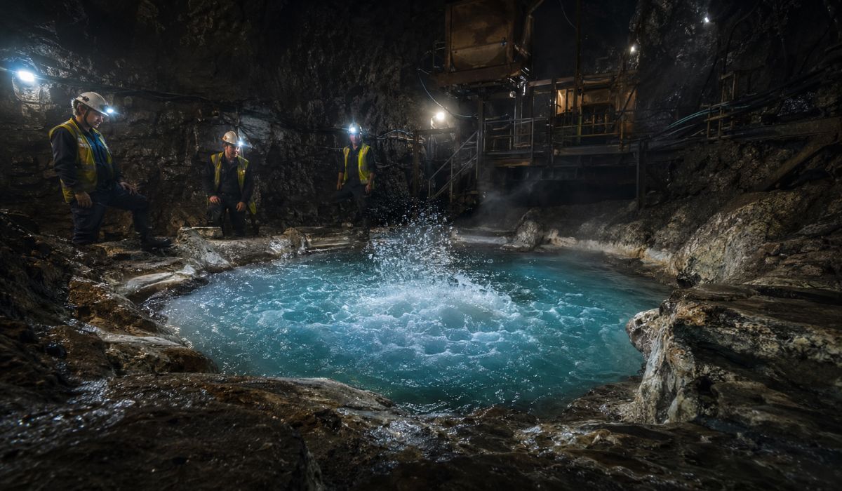 Cientistas identificam fluxo raro de hidrogênio natural em mina na Albânia, com bolhas em piscina subterrânea a quase 1 km. (Imagem: Ilustrativa)