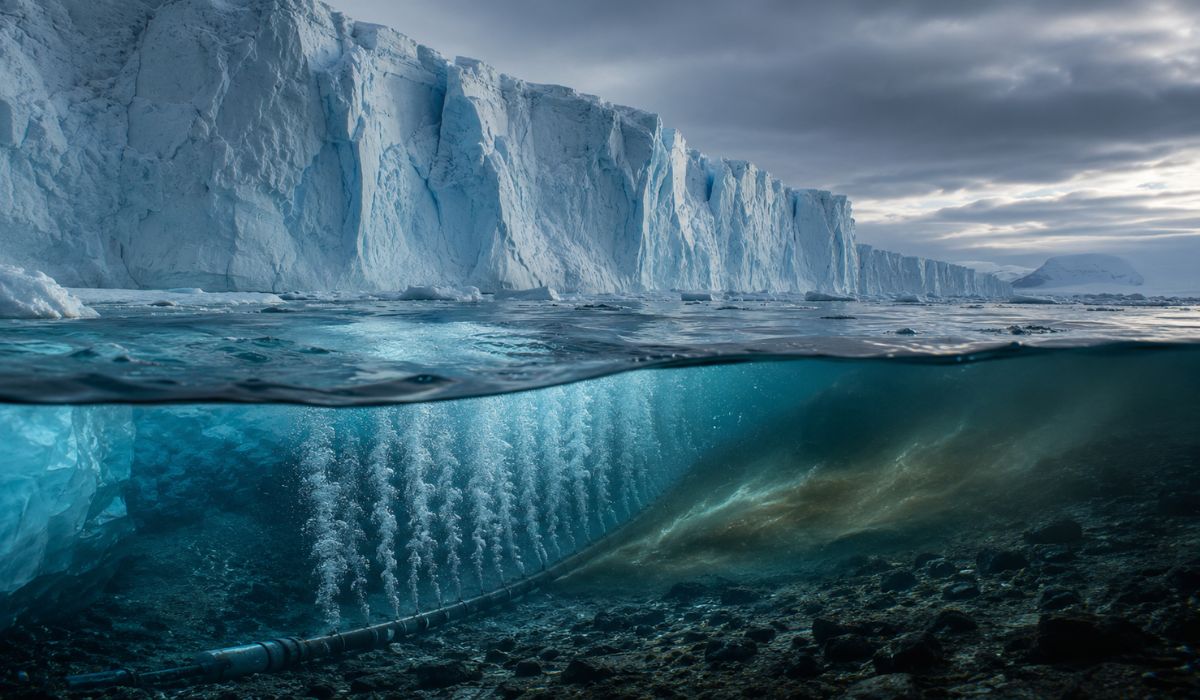 Cientistas estudam bolhas de ar no fundo do mar para tentar proteger a geleira Thwaites do avanço da água quente. (Imagem: Ilustrativa)