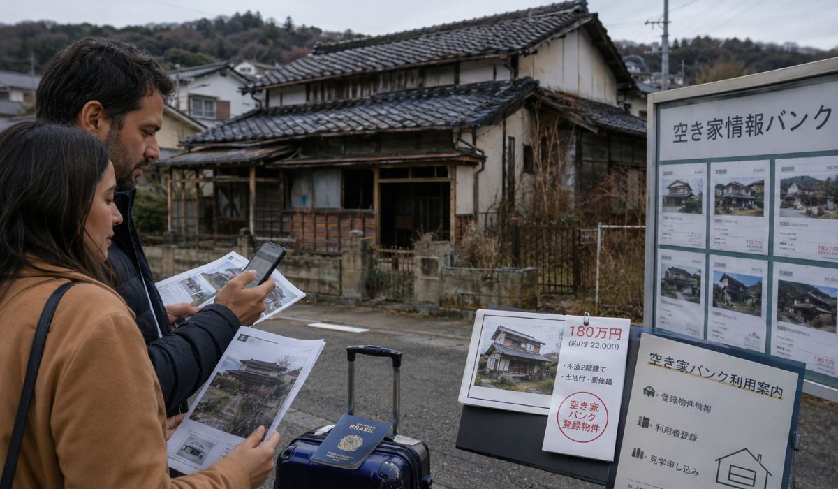 Entenda como funcionam as akiya banks no Japão, com casas vazias baratas que atraem brasileiros e exigem regras locais antes da compra. (Imagem: Ilustrativa)