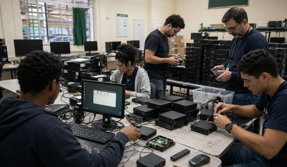 Receita Federal transforma TV Boxes apreendidas em minicomputadores com Linux para escolas e projetos sociais em SP e amplia inclusão. (Imagem: Ilustrativa)