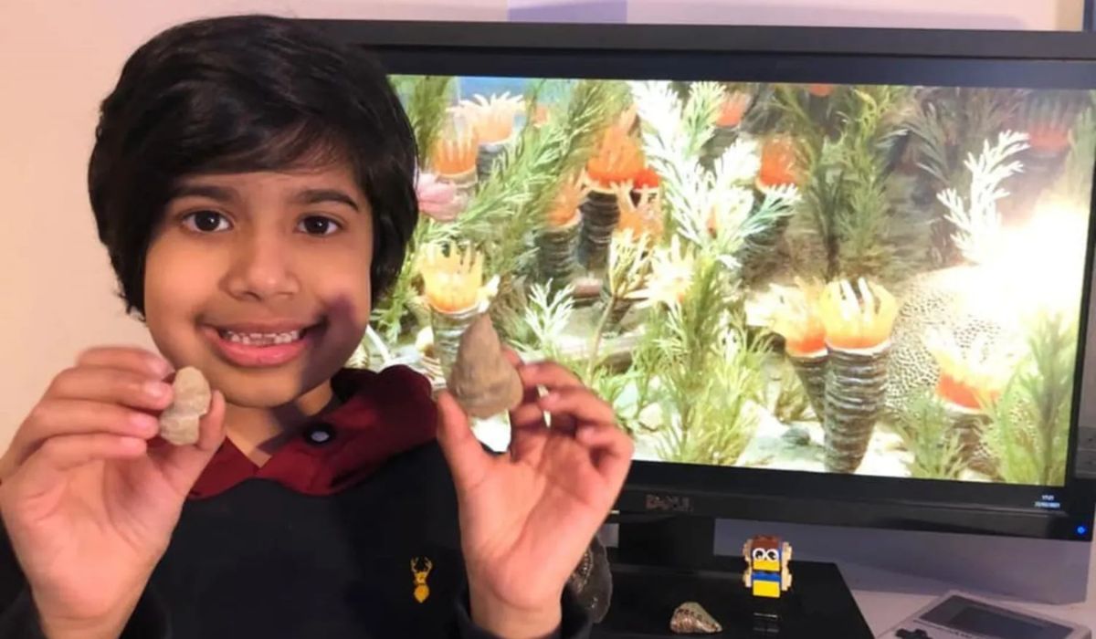 Sid, de 6 años, encontró el fósil mientras cavaba en busca de lombrices. (Imagen: Reproducción)